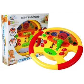 LEAN TOYS Edukacyjna Kierownica dla Niemowląt z Efektami Dźwiękowymi i Świetlnymi
