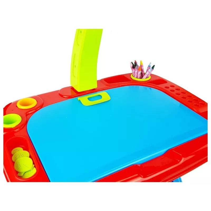LEAN TOYS Stół edukacyjny z projektorem, krzesłem, kredkami, magnesami, literami i cyframi