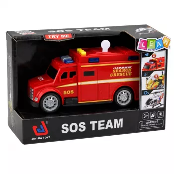 LEAN TOYS pojazd uprzywilejowany karetka pogotowia, światła, dźwięki, czerwony, 1:32