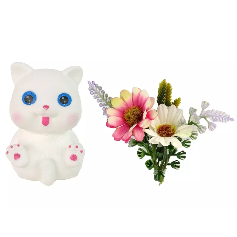 LEAN TOYS Emily Long Hair White Cat Baby Doll