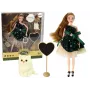 LEAN TOYS Emily Wooden Heart White Cat Baby Doll