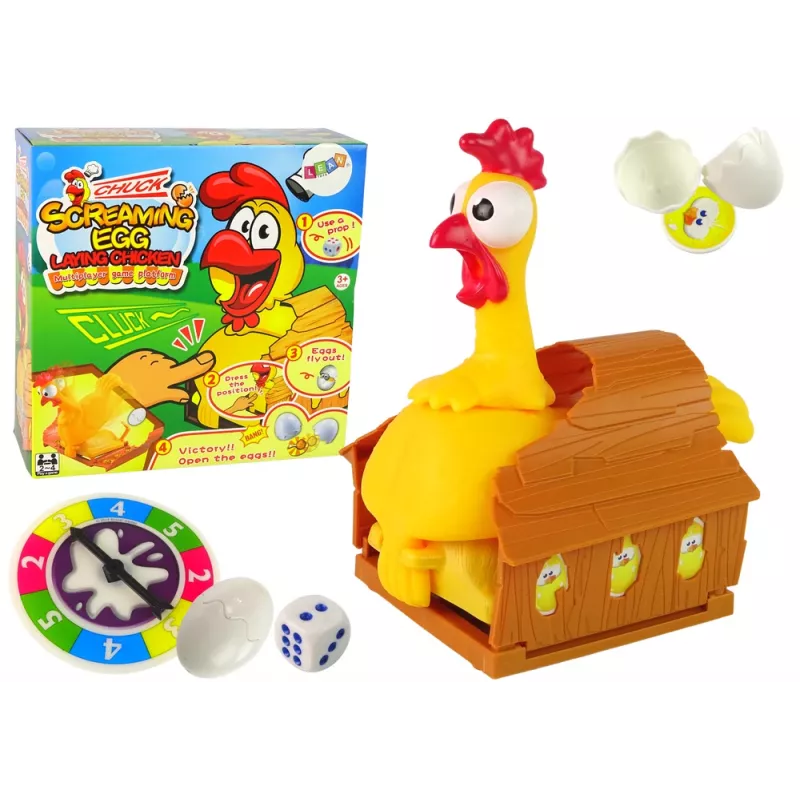 LEAN TOYS Family Arcade Game Screaming Egg Squeaking Hen Popping Egg
