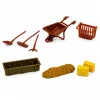 LEAN TOYS Zestaw Farm z Traktorem, Pojazdami Rolniczymi, Zwierzętami i Akcesoriami – 28-elementowy zestaw do zabawy
