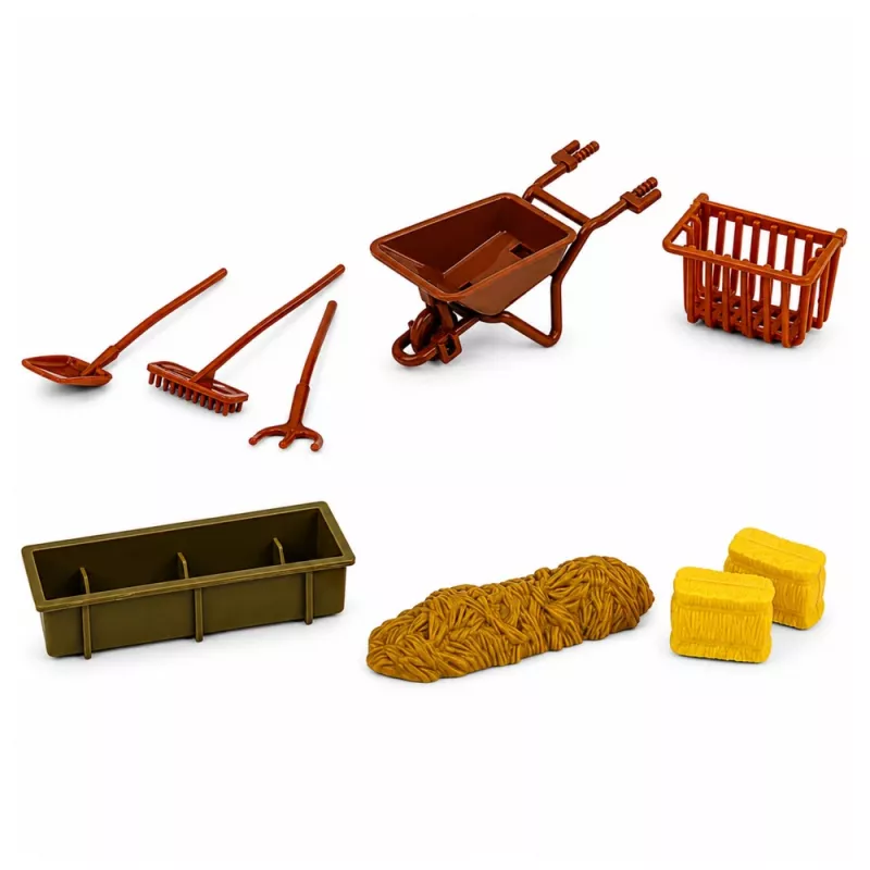 LEAN TOYS Zestaw Farm z Traktorem, Pojazdami Rolniczymi, Zwierzętami i Akcesoriami – 28-elementowy zestaw do zabawy