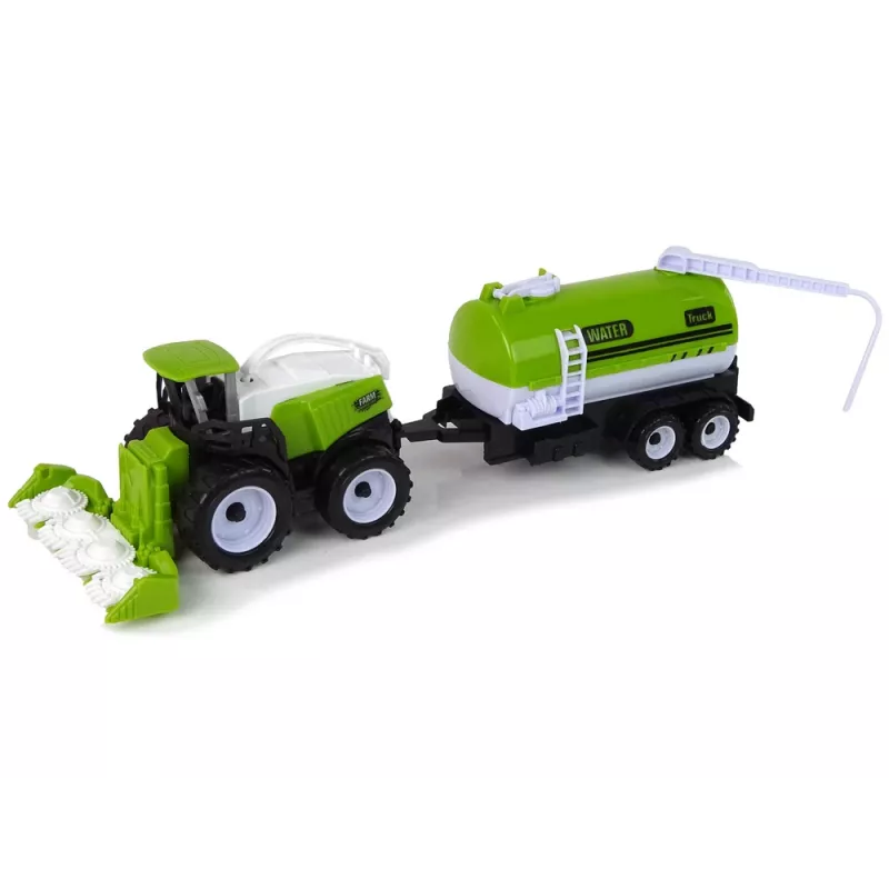 LEAN TOYS Zestaw Pojazdów Rolniczych Ciągnik Kombajn Cysterna Naczepa