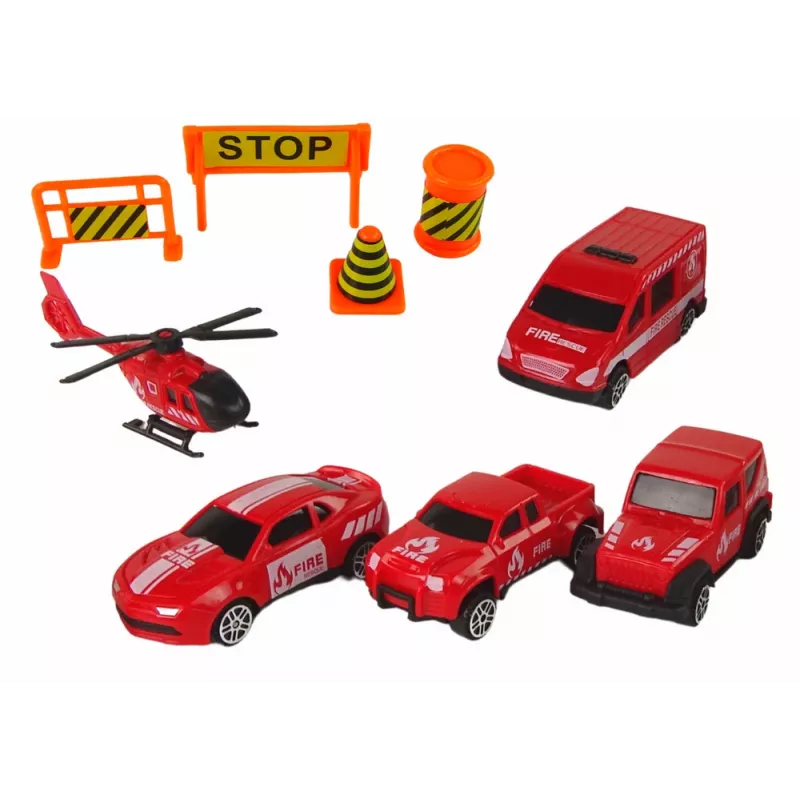 LEAN TOYS Zestaw wozów strażackich i lawety