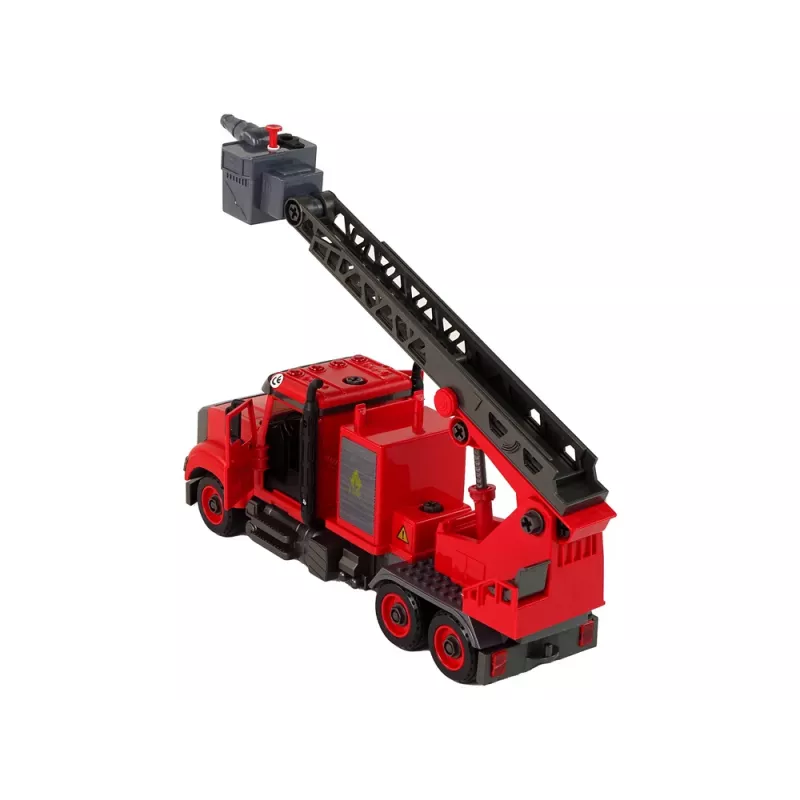 LEAN TOYS Wóz Strażacki Straż Pożarna z Akcesoriami do Odkręcania Czerwony