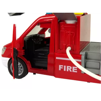 LEAN TOYS Wóz Strażacki Czerwony Dźwięki Wody Światła