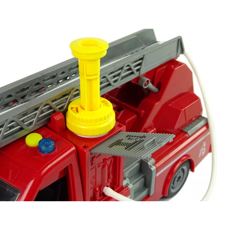 LEAN TOYS Wóz Strażacki Czerwony Dźwięki Wody Światła