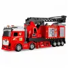 LEAN TOYS Wóz strażacki z wysięgnikiem do 69 cm, światłami, dźwiękami i armata wodną