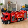 LEAN TOYS Wóz strażacki z funkcją wody, metalową kabiną, światłami i dźwiękami 1:12