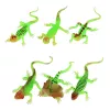 LEAN TOYS Fluorescencyjna Zielona Świecąca w Ciemności Gumowa Figurka Jaszczurki 15cm