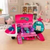 LEAN TOYS Składany 2-w-1 Samolot Pasażerski dla Lalek Różowy – Przekształcalny Domek dla Lalek dla Lalek 30 cm