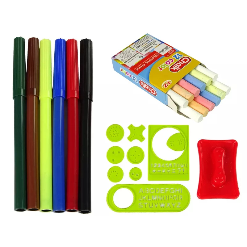 LEAN TOYS Składana walizka 2w1 z tablicą - Kreda i marker