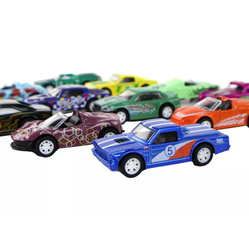 LEAN TOYS Zestaw pojazdów z napędem ciernym 12 szt. Metal 1:64