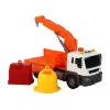 LEAN TOYS Śmieciarka z Dźwigiem Napęd Friction Orange 1:16