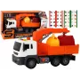 LEAN TOYS Śmieciarka z Dźwigiem Napęd Friction Orange 1:16