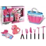 LEAN TOYS Zestaw ogrodniczy Torba Narzędzia Rękawice Grabie Różowy Jednorożec