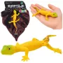 LEAN TOYS Złoty gekon gumowa figurka rozciągliwa realistyczny gad 15.5 cm