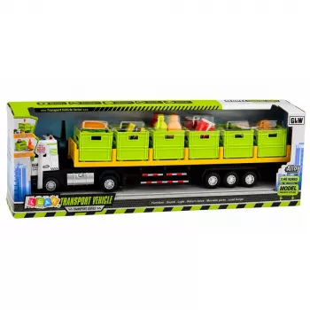LEAN TOYS Zielona Ciężarówka do Transportu Żywności 1:40 Model Diecast