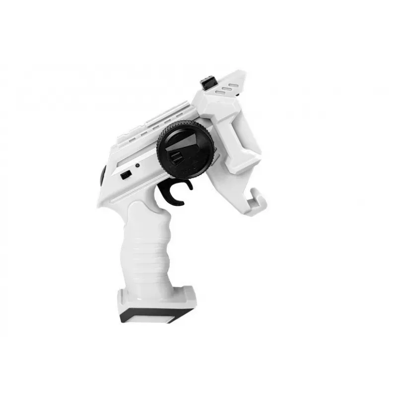 LEAN TOYS Gun Launcher Car 2 w 1 Zdalnie Sterowany Wyrzutnia Piankowych Dysków Biały