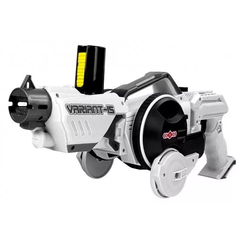 LEAN TOYS Gun Launcher Car 2 w 1 Zdalnie Sterowany Wyrzutnia Piankowych Dysków Biały