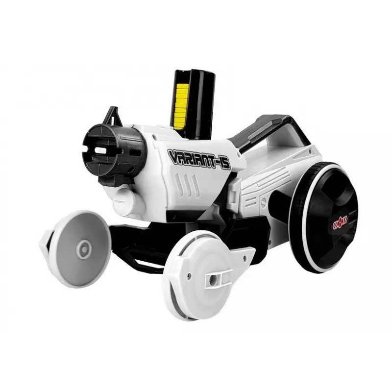 LEAN TOYS Gun Launcher Car 2 w 1 Zdalnie Sterowany Wyrzutnia Piankowych Dysków Biały