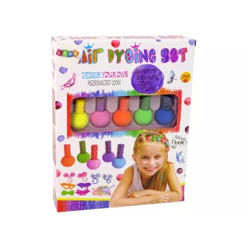 Zestaw do kolorowania włosów LEAN TOYS dla dzieci 5 farb i gumek