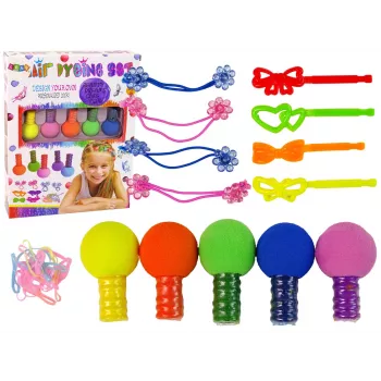 Zestaw do kolorowania włosów LEAN TOYS dla dzieci 5 farb i gumek