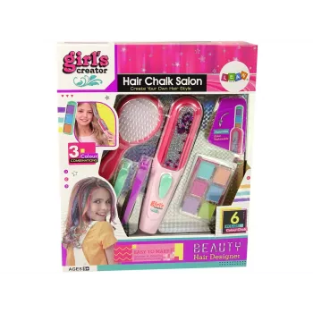 LEAN TOYS Zestaw do farbowania włosów z prostownicą i pasmami 6 kolorów