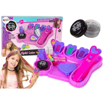 Zestaw do stylizacji włosów LEAN TOYS z prostownicą i kredkami do pasm + akcesoria do włosów