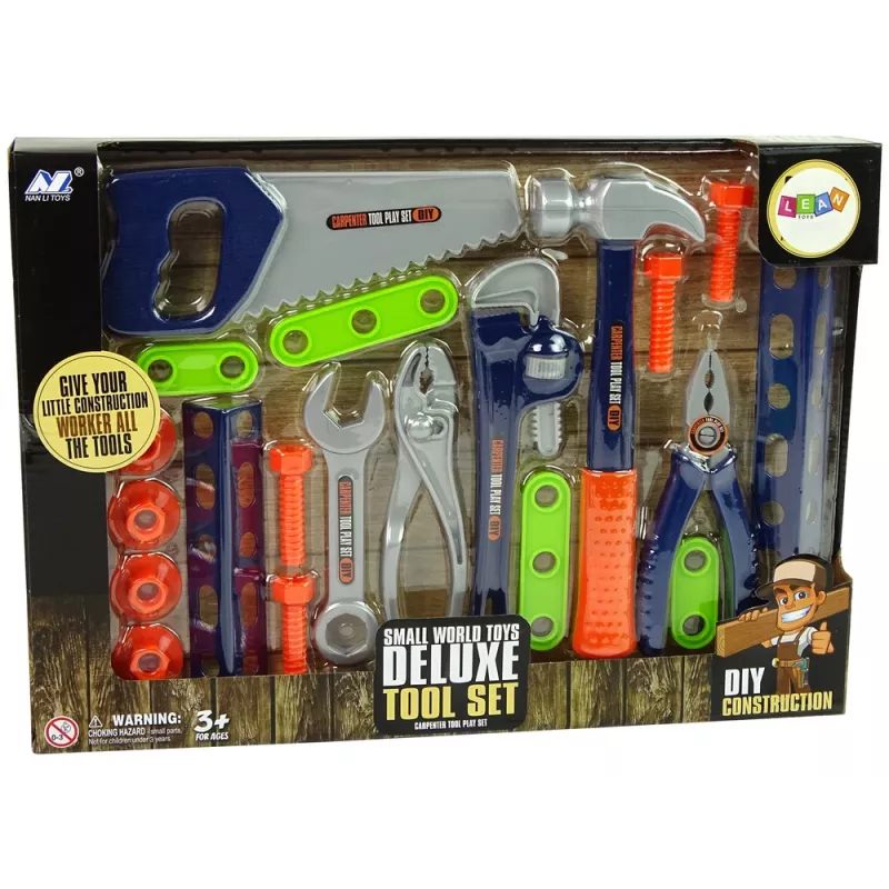 LEAN TOYS Zestaw Narzędzi Złota Rączka Śrubokręt Młotek Piła