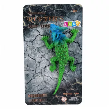 LEAN TOYS Figurka Gumowa Rogata Jaszczurka Rozciągliwa Realistyczna 20 cm