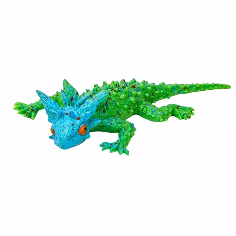 LEAN TOYS Figurka Gumowa Rogata Jaszczurka Rozciągliwa Realistyczna 20 cm
