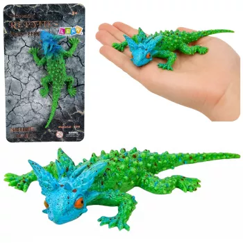 LEAN TOYS Figurka Gumowa Rogata Jaszczurka Rozciągliwa Realistyczna 20 cm