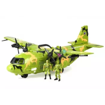 LEAN TOYS Duży wojskowy samolot 55 cm z akcesoriami