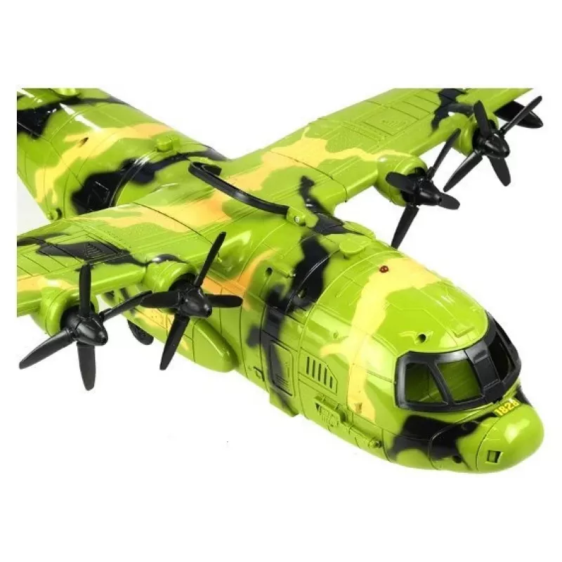 LEAN TOYS Duży wojskowy samolot 55 cm z akcesoriami