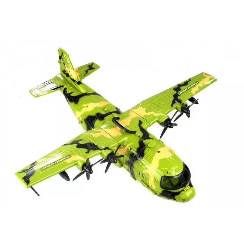 LEAN TOYS Duży wojskowy samolot 55 cm z akcesoriami