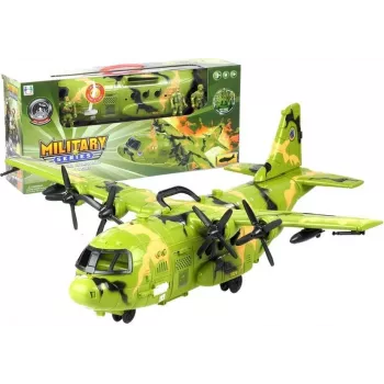 LEAN TOYS Duży wojskowy samolot 55 cm z akcesoriami