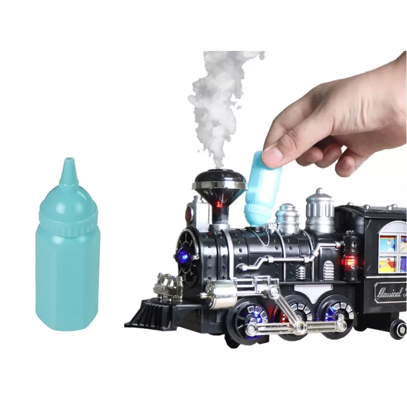 LEAN TOYS Huge Train z dźwiękiem, światłem i dymem 206,5 cm x 153,5 cm