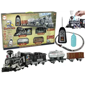 LEAN TOYS Huge Train z dźwiękiem, światłem i dymem 206,5 cm x 153,5 cm