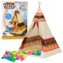 LEAN TOYS Indian Tipi Namiot Baza dla Dzieci + 60 Piłek 155 cm