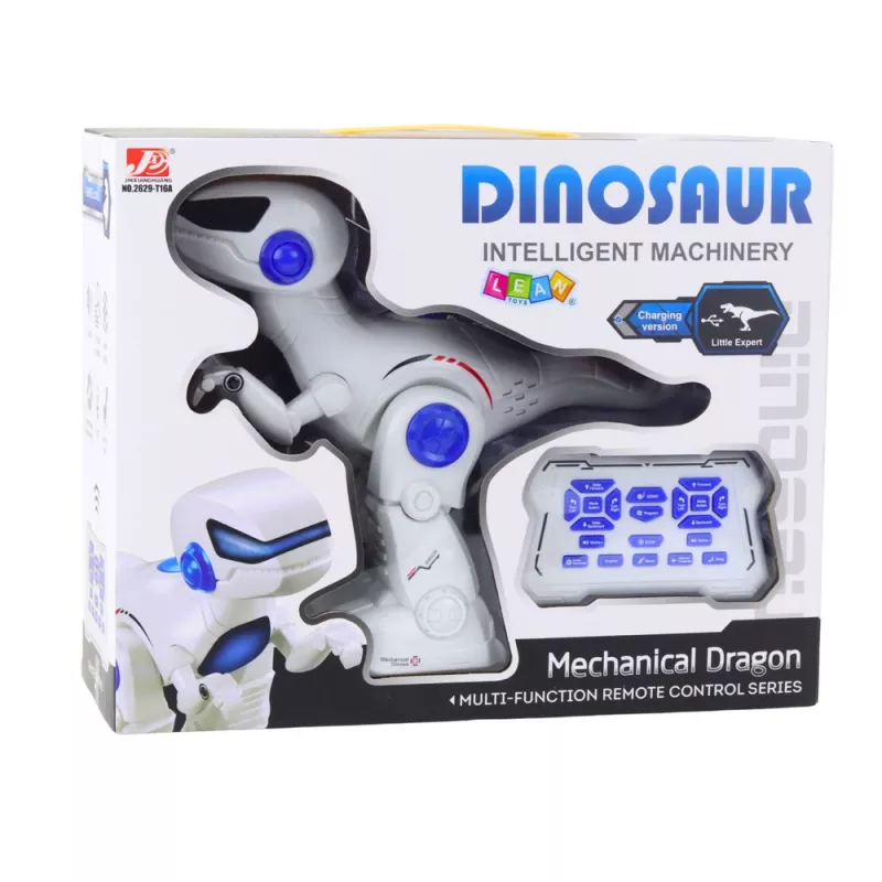LEAN TOYS Intelligent RC Dinosaur Robot Remote Controlled Tyrannosaurus Rex – 2.4 GHz, LED Eyes, Roaring Sounds