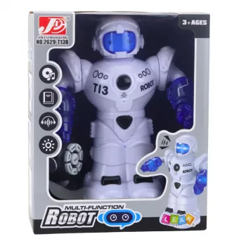 LEAN TOYS Inteligentny Robot Zdalnie Sterowany z Pilotem RC, Światłami i Dźwiękami