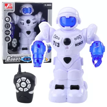 LEAN TOYS Inteligentny Robot Zdalnie Sterowany z Pilotem RC, Światłami i Dźwiękami