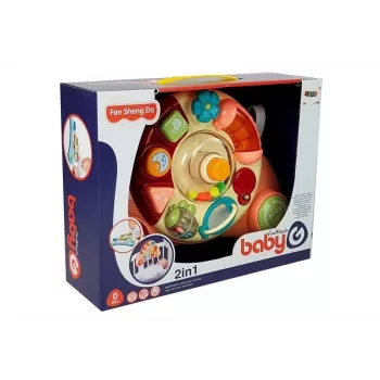 LEAN TOYS Interaktywny panel dla niemowląt Muzyka Zwierzęta Różowy