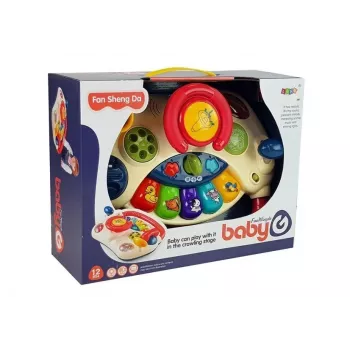 LEAN TOYS Interaktywna Kierownica dla Niemowląt Pianino Telefon z Odgłosami Zwierząt