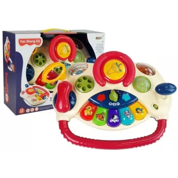 LEAN TOYS Interaktywna Kierownica dla Niemowląt Pianino Telefon z Odgłosami Zwierząt