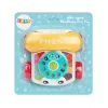LEAN TOYS Interaktywna kolorowa zabawka telefoniczna do ciągnięcia na kółkach