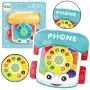 LEAN TOYS Interaktywna kolorowa zabawka telefoniczna do ciągnięcia na kółkach